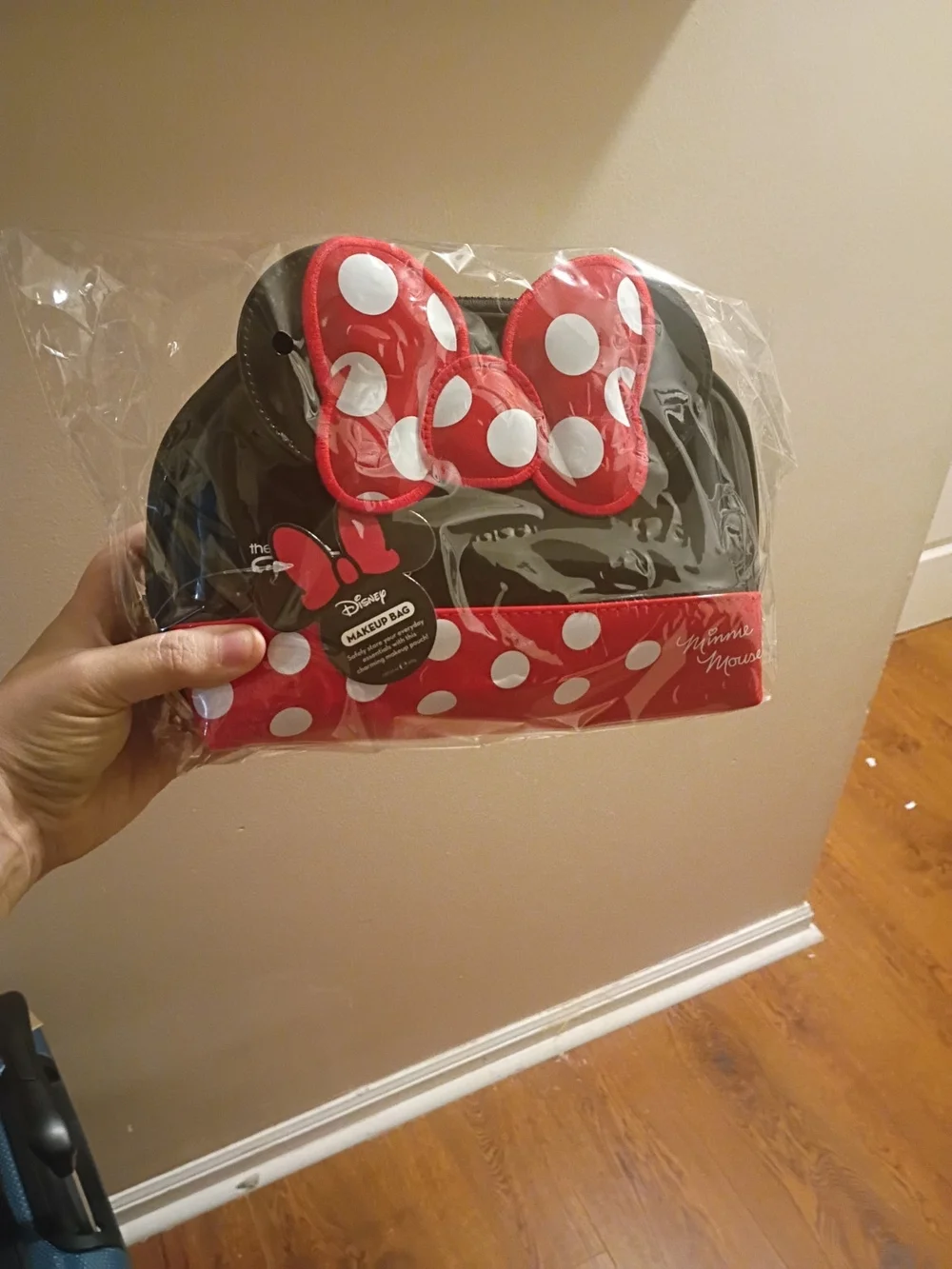 Disney Minnie Mouse Black and Red Polka Dot Bow Kids Makeup Bag